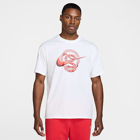 Red nike graphic tees on sale